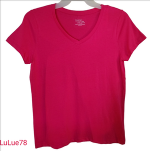 NWT Time and Tru Women's Pink V-Neck Top Size M